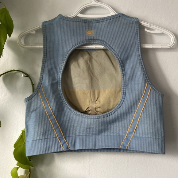 ❄️3/$25 Fabletics Khloe Edit Blue Longline Sports Bra - Picture 3 of 4